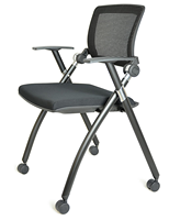 Chaise de bureau moderne empilable et pliable en gros, avec dossier en maille respirante et roulettes, idéale pour la maison, le bureau et les salles de conférence d'entreprise