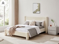 Cadre de lit queen size de style scandinave meubles de maison minimalisme antique cadre de lit durable en MDF