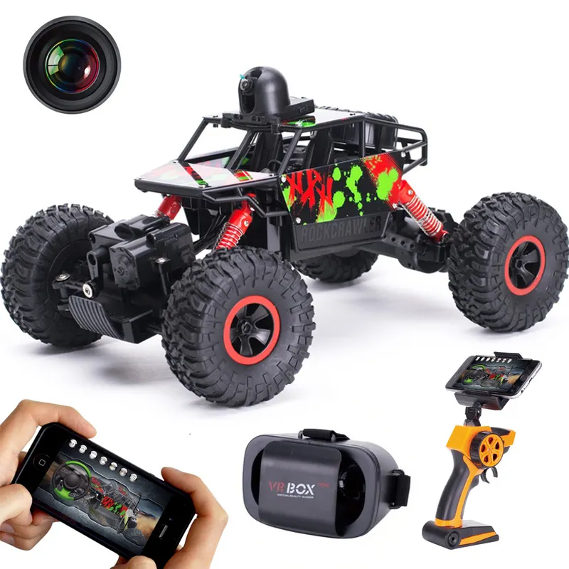 Wifi Fpv Bergbeklimmer Met 720P Camera 2.4G 1/18 4wd Rc Camera Rally Auto Met Vr Bril