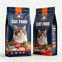 Sachet d'emballage alimentaire personnalisé pour animaux de compagnie, refermable, pochette verticale en plastique et aluminium, sac alimentaire refermable pour chats et chiens