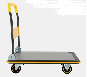 वेयरहाउस ट्रांसपोर्ट ट्रॉली औद्योगिक भारी शुल्क वैगन फ्लैट कार्ट्स प्लास्टिक स्टोरेज शॉपिंग कार्ट किराने के सामान के लिए खरीदारी कार - Product Image 4