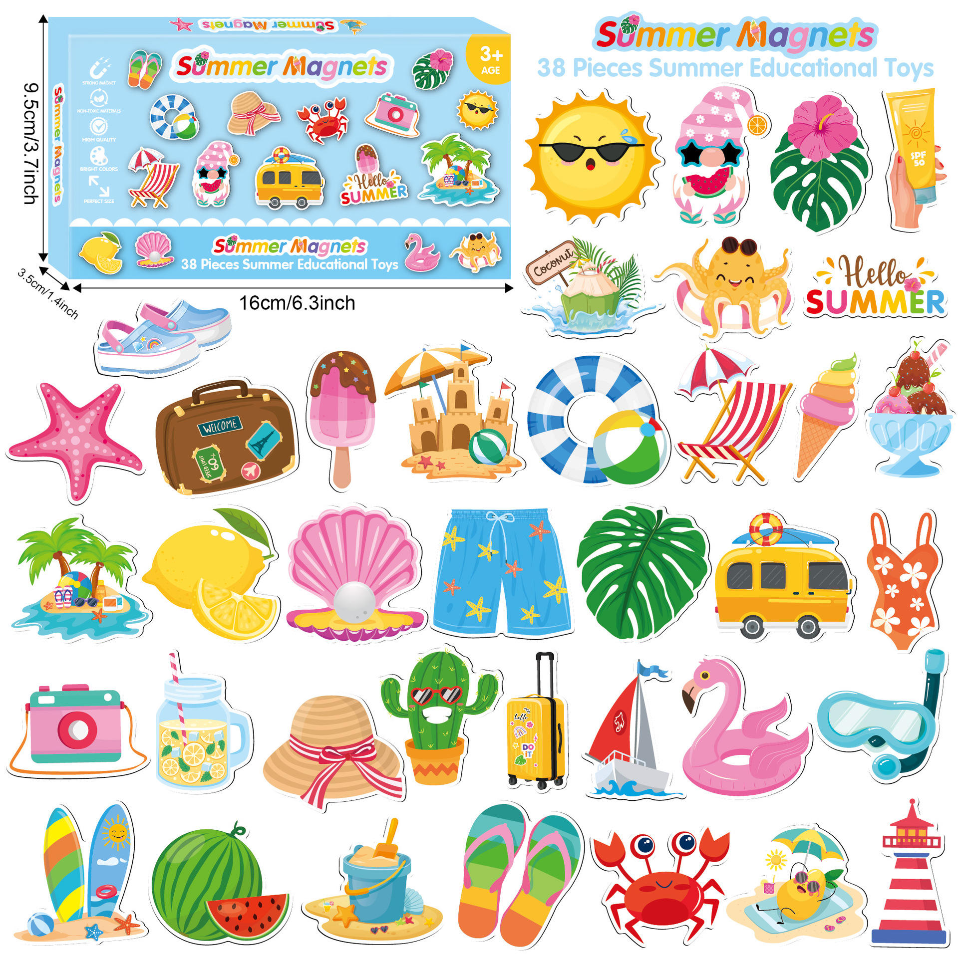 03 summer soft magnetic refrigerator stickers