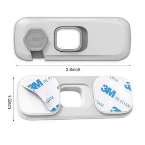 5 Pack Self-Adhesive Fridge Locks Plastic Refrigerator Latch for Kids and Toddlers Child and <strong>Baby</strong> Proof Freezer <strong>Door</strong> Lock - Product Image 2