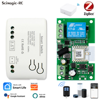 Interrupteur relais intelligent Zigbee 1CH 7-32V 433MHz Module récepteur RF Télécommande sans fil Scimagic-RC