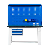 Établi avec tiroir en métal robuste banc d'atelier Table Garage stockage d'outils banc de travail