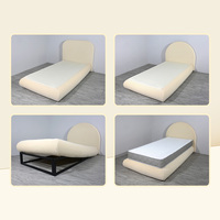 Fabricant OEM ODM, cadre de lit rembourré en mousse haute densité compressible et tête de lit murale, housse lavable, ensemble de lit doux