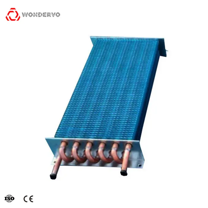 Wondervoo - Trocador de calor de fluxo cruzado para ar condicionado, tubo de cobre e alumínio, trocador de bomba de calor para uso externo