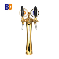 Tour de bière en acier inoxydable doré de petite taille Distributeur de jus 3L avec médaillons pour les fêtes et les clubs