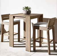 Chaise de bar d'hôtel, chaise de jardin en bois, mobilier d'extérieur en teck, tabouret de bar sans accoudoirs