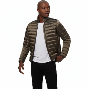 Chaqueta de Invierno Acolchada para Hombre, con Cuello Alto, Relleno de Poliéster, Reversible, Impermeable, Resistente al Viento, Ecológica, con Logotipo Personalizado, Venta al Por Mayor OEM - Product Image 1