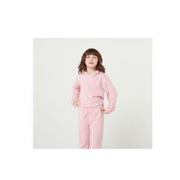 Sweat-shirt à capuche en polyester 100% de qualité supérieure, toucher doux rose pâle pour les tout-petits, garçons et filles, groupe d'âge enfants, matière coton