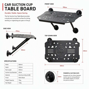 Plateau de camping latéral pour voiture en acier à haute teneur en carbone, pliable sans outil, pour hayon de SUV, 500x450mm, charge 5kg - Product Image 2