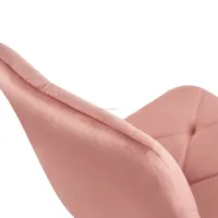 Chaise de cuisine Offre Spéciale confortable en velours rose tufté avec pieds en métal