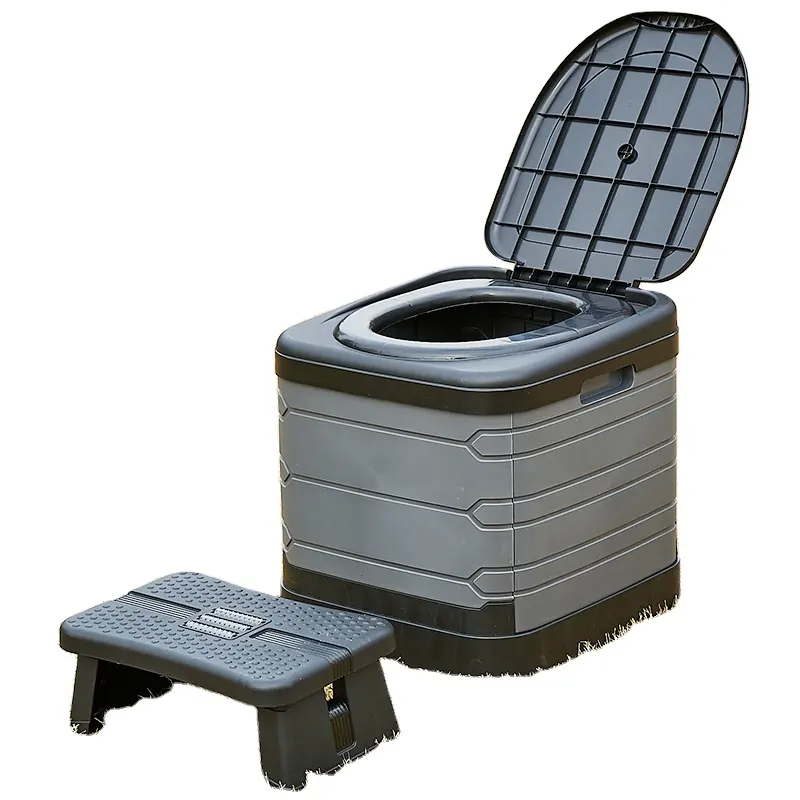 Toilet mobil darurat portabel bepergian, Toilet Kemah luar ruangan lipat dengan penutup