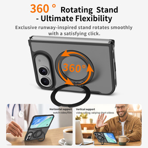 Étui de téléphone <span class=keywords><strong>portable</strong></span> magnétique pliable et antichoc pour <span class=keywords><strong>iPhone</strong></span> Fold, avec support rotatif haut de gamme, finition soyeuse et emballage personnalisé avec logo. - Product Image 3