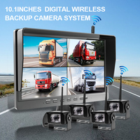 Système de caméra numérique sans fil 10 pouces 1080P, aide au recul, camion lourd MDVR 256 Go, écran quadruple avec 4 caméras de recul sans fil