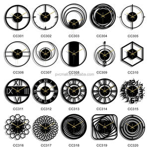 Reloj de pared de esquina redonda de 12 pulgadas de plástico ilusionista negro decorativo moderno cuadrado nórdico para decoración del hogar a precio mayorista - Product Image 5
