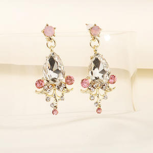 Diadèmes et couronnes de mariée pour femmes, ensemble de boucles <span class=keywords><strong>d</strong></span>'oreilles, couvre-chef en cristal, bijoux de tête en strass, couronne Diadem, mariage, nouveau, or, rose, bleu - Product Image 6
