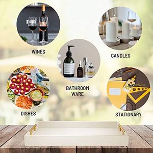 Bandeja de <span class=keywords><strong>madera</strong></span> maciza Rectangular de un solo nivel moderna bandeja decorativa de laca personalizable portátil para almacenamiento en sala de estar - Product Image 5