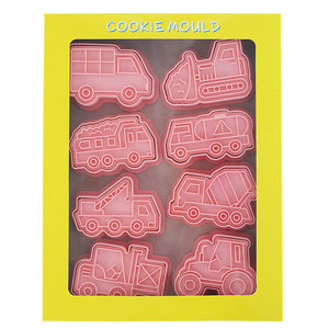 <span class=keywords><strong>Emporte</strong></span>-pièce de transport en forme de C, ensemble de 8, motif <span class=keywords><strong>tracteur</strong></span> grue, en plastique 3D, pour pâte à sucre et pâtisserie - Product Image 5