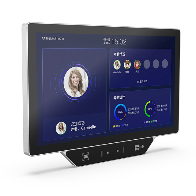 15.6 Inch Large Screen Biometric Attendance Machine with Face Recognition Card Reading QR Code