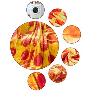 Hot-Selling Modern Knitted 100% Polyester Super Soft Flannel Burrito Tortilla <b>Pizza</b> <b>Blanket</b> - Product Image 3