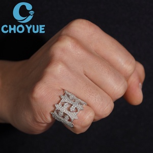Custom Lab Diamond <b>Ring</b> <b>Iced</b> Out Solid Sterling Silver 925 Gold Plated Cross Lad Grown Diamond <b>Ring</b> Hip Hop Jewelry - Product Image 3