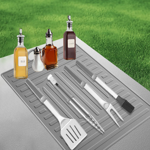 <span class=keywords><strong>Tapis</strong></span> de support de gril en silicone noir mince pour <span class=keywords><strong>Amazon</strong></span> Outil de barbecue au design moderne pour la protection des casseroles <span class=keywords><strong>Tapis</strong></span> de <span class=keywords><strong>cuisine</strong></span> en pierre noire mince - Product Image 3