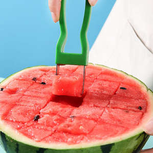 Cuchillo para tallar frutas de acero inoxidable 2 en 1, cortador de sandía, cortador de melón, cuchillo de sandía rápidamente seguro - Product Image 1