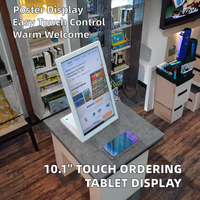 Système de commande d'affichage numérique vertical en forme de L avec écran tactile de 10,1 pouces, sur pied, pour intérieur, Android, animation, texte, prise en charge du SDK
