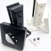 Set Penutup Spigot Kaca Tangga dengan Baut Pengencang Casing Persegi Berbahan Baja Tahan Karat dan Alas Pemasangan Lantai