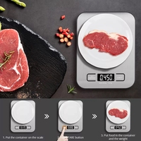 Balance de cuisine numérique en acier inoxydable, 1g, précise, avec écran LCD, pour la cuisson, à pesée électronique