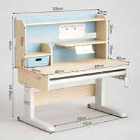 Table d'apprentissage ergonomique moderne en bois pour enfants, mobilier de maison, salon, bureau d'étude réglable en hauteur pour enfants, ensemble chaise et étagère