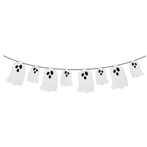 Bannière fantôme suspendue pour Halloween Bannière fantôme blanche pailletée pour fête d'Halloween pour maisons hantées Mansion Décorations fantômes d'Halloween - Product Image 6