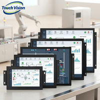 Moniteur tactile industriel à cadre ouvert de 7 à 21,5 pouces, boîtier métallique, écran LCD, montage mural VESA pour l'automatisation HMI, kiosque