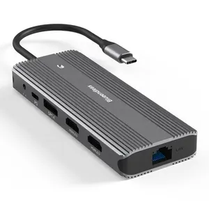 3 monitors Dual HD Display Port to ethernet aluminium sd tf 11 in 1 usb c hub type-c hub hdtv 4k 60hz docking station dp