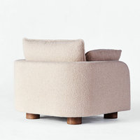 Fauteuil Moderne Élégant Grand Format en Tissu Imprimé Zèbre avec Dossier Croisé, Chaise Simple en Bois pour Salon, Chambre et Hôtel