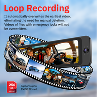 Carlover AI 4K 3 Kamera 10.99" Lensa Fisheye GPS WiFi Dashcam dengan Perekam Video 3-Axis G-Sensor & Perekaman Loop 24 Jam