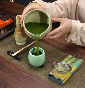 Bol à matcha japonais en céramique fait main-Style <span class=keywords><strong>vintage</strong></span> avec bec, vert/<span class=keywords><strong>rose</strong></span>/blanc/noir pour thé et café - Product Image 4