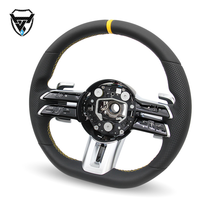 Custom Black and Yellow Leather logo