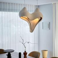 Nouveau lustre en plâtre de style Wabi-Sabi français 2025, hauteur réglable, pour restaurant, salon, îlot de cuisine, éclairage d'escalier