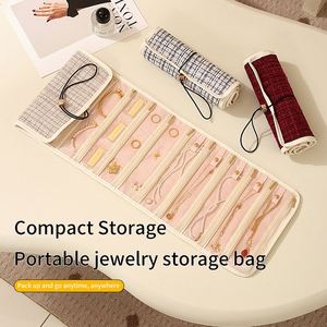 Foldable Roll Jewelry Organizer Storage Bag for Earrings, Necklaces, Rings, Bracelets - Product Image 2