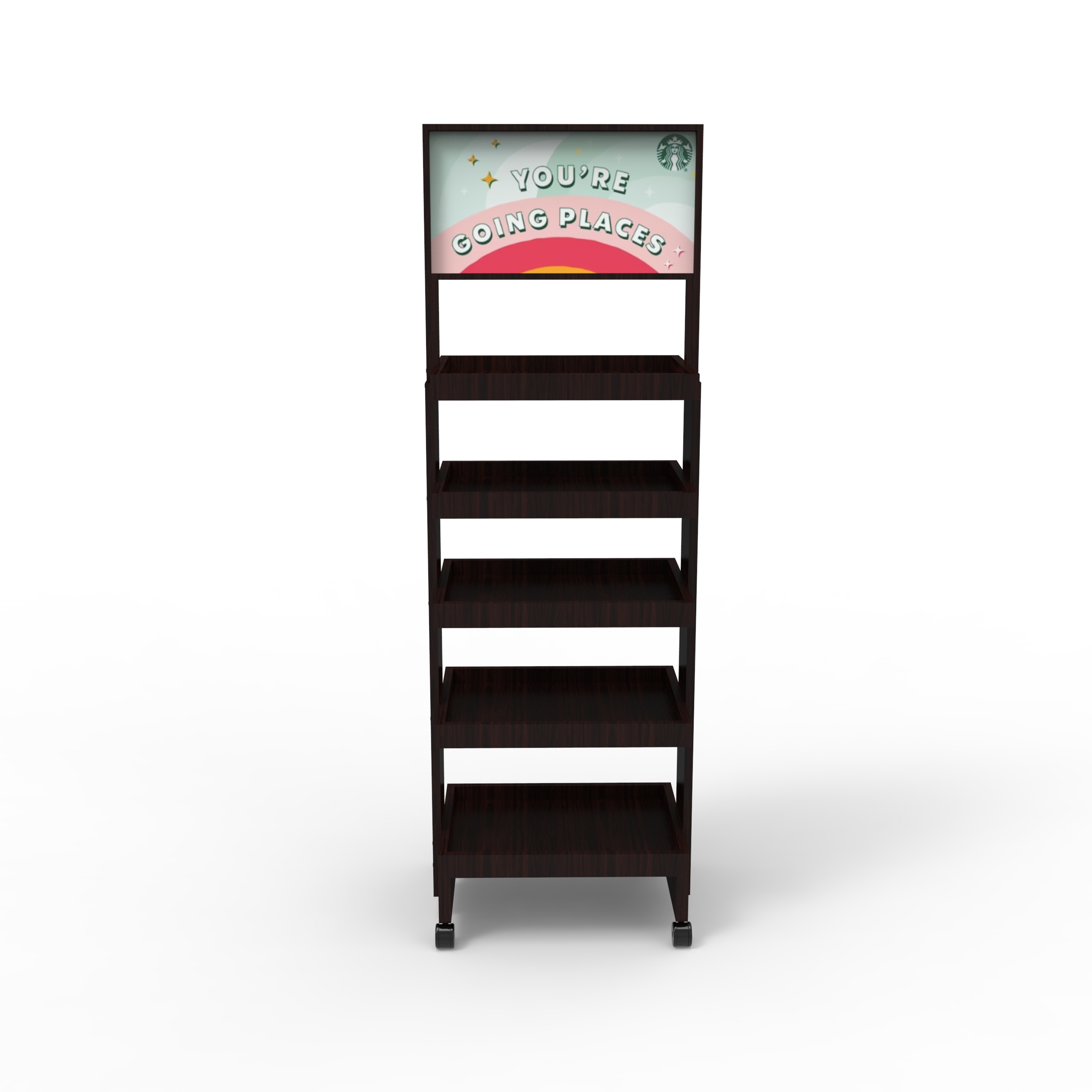 Shopping Mall Supermarket Wooden Display Rackfour Layers Shelf Display Stand Customized — view 6