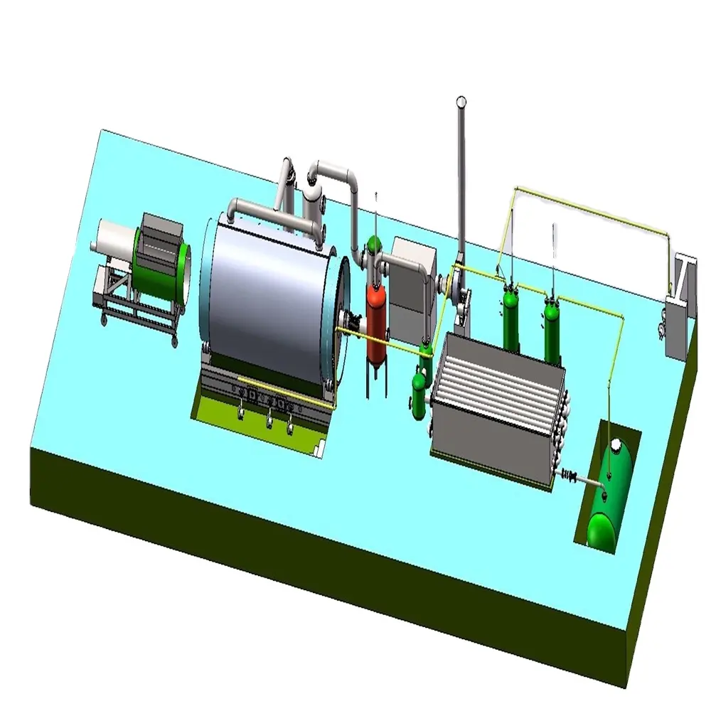 Laboratuvar için petrol atık lastik geri dönüşüm pyrolysis tesisi için mini 2T atık plastik piroliz tesisi