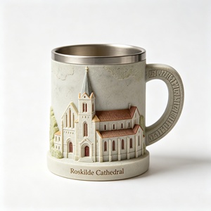 Taza de Resina al por Mayor con Diseño de Castillo, Taza Esculpida con Revestimiento de Acero Inoxidable, Recuerdo de Viaje de <span class=keywords><strong>Dinamarca</strong></span>, Taza de Poliresina - Product Image 2