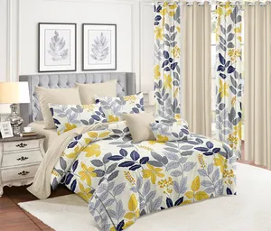 Printed Microfiber Bedding Set Comforter Set With Matching Curtains Cheap Price Room Set