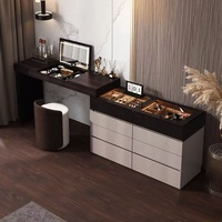 Table de maquillage moderne intelligente en bois massif, style européen italien minimaliste, avec miroir réglable – Meilleure vente
