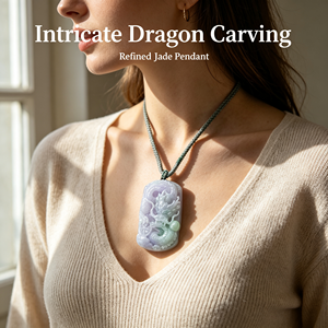 Nuevo Collar con Colgante <span class=keywords><strong>de</strong></span> <span class=keywords><strong>Jade</strong></span>íta Púrpura <span class=keywords><strong>de</strong></span> Birmania Tallado a Mano con Dragón Chino, Estilo Feng Shui, Llegada 2026 - Product Image 6