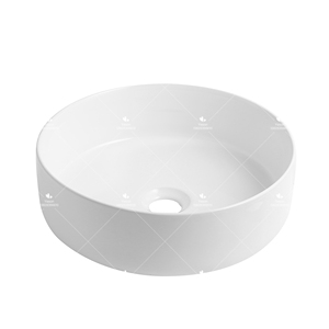 Forma rotonda di colore bianco di buona qualità a buon mercato prezzo controsoffitto fatto a mano <span class=keywords><strong>lavabo</strong></span> da bagno in ceramica tavolo Top Art lavello <span class=keywords><strong>ciotola</strong></span> - Product Image 1