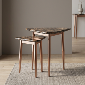 2026 Trending Modern Marble TOP Metal Base Frame <b>Nesting</b> Coffee <b>Table</b> for Living Room Furniture - Product Image 3